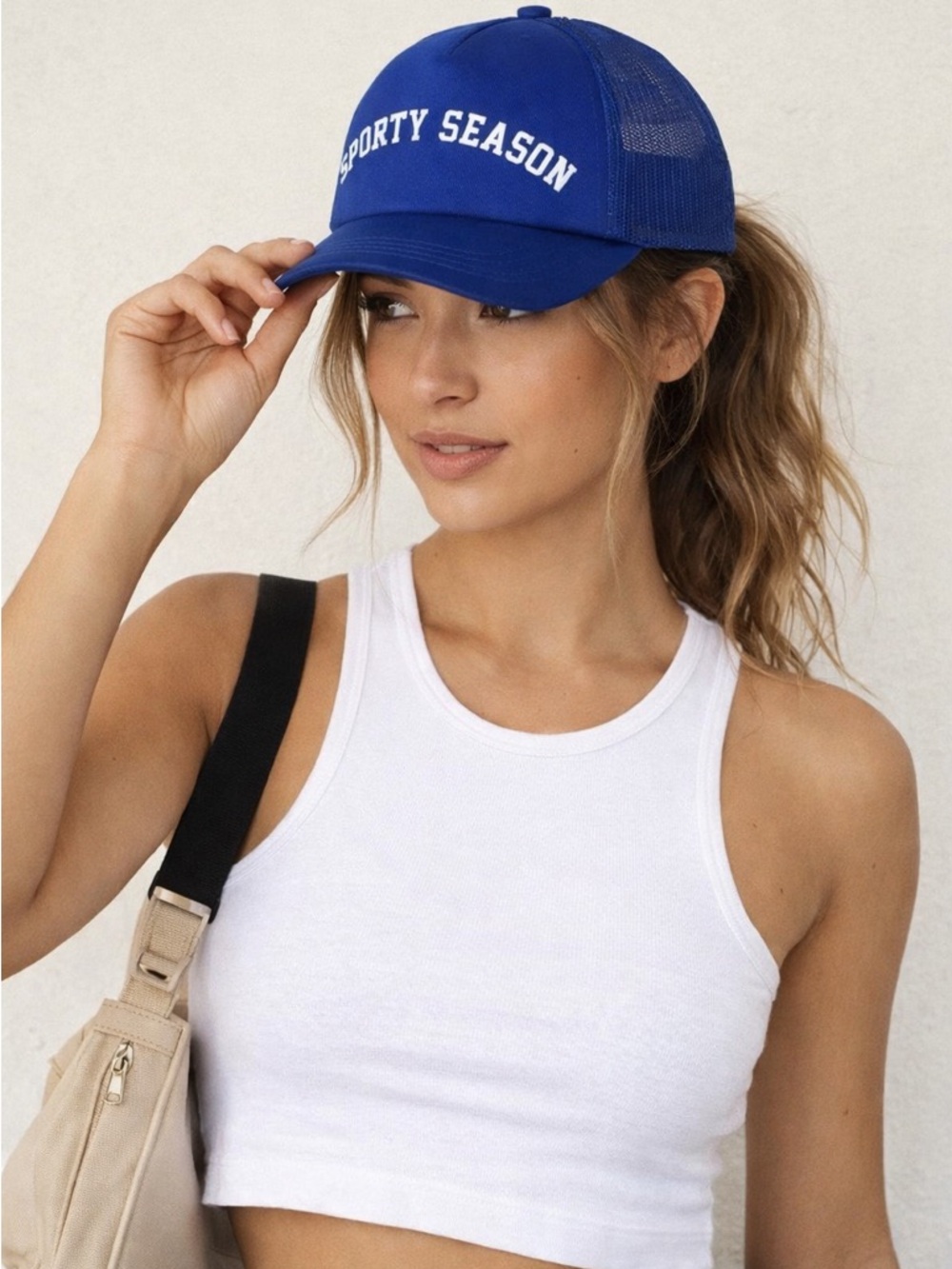 NWT Blue Sporty Season Trucker Hat | Adjustable Snapback Baseball Cap
